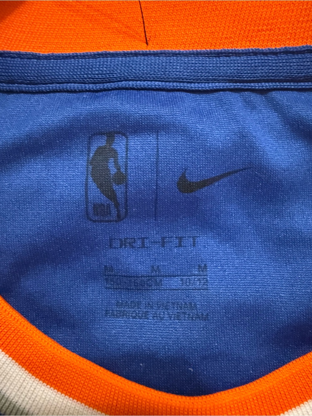Nike Knicks Royal Blue and Orange Basketball Jersey #32 - Picture 9 of 9